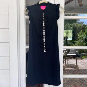 Lilly Pulitzer NWT Size 00  Onyx Flutter Sleeve Shift Dress with Pearls